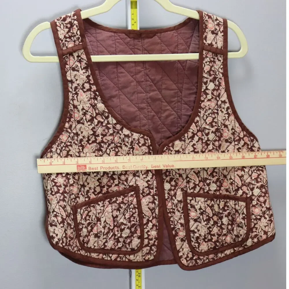 Free People Quilted Floral Vest Boho Cottagecore Sample‎ Size S
